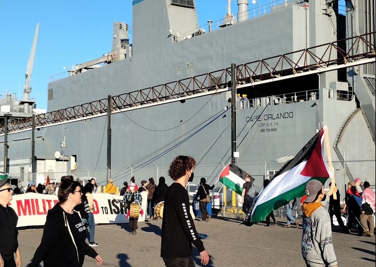 Special Report: Oakland Block the Boat Action Delays Supply Ship Bound for Israel, Tacoma Block the Boat Action Underway